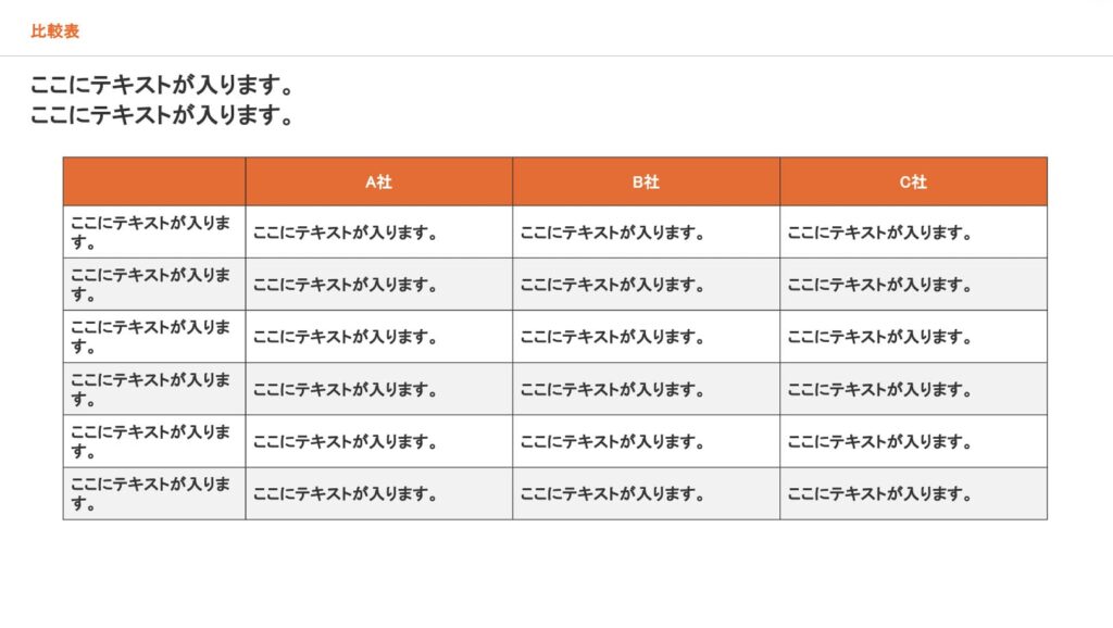 競合との差別化を整理する定番比較フォーマット
