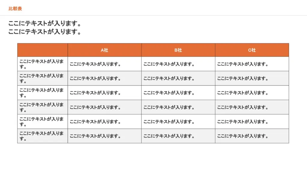 競合との差別化を整理する定番比較フォーマット